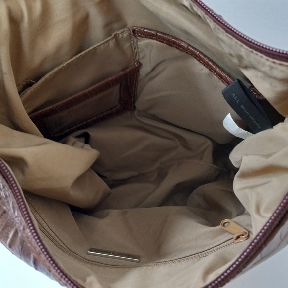 Giani Bernina brown faux alligator satchel/shoulder bag - Picture 8 of 14